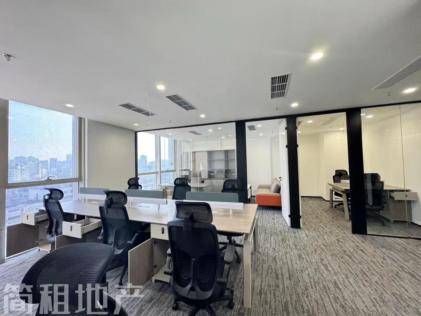 龙华地铁口全新装修，美丽AAA大厦办公室，带家具空调出租